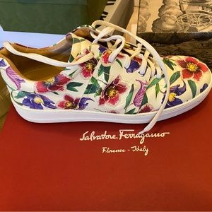 Ferragamo sneakers..Worn once…No scrapes or marks..In original box in duster bag
